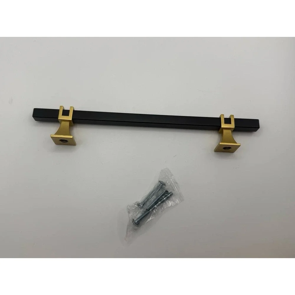 10 Pack Black and Gold Cabinet Pulls Matte Black Drawer Pulls Black-NEW A12
